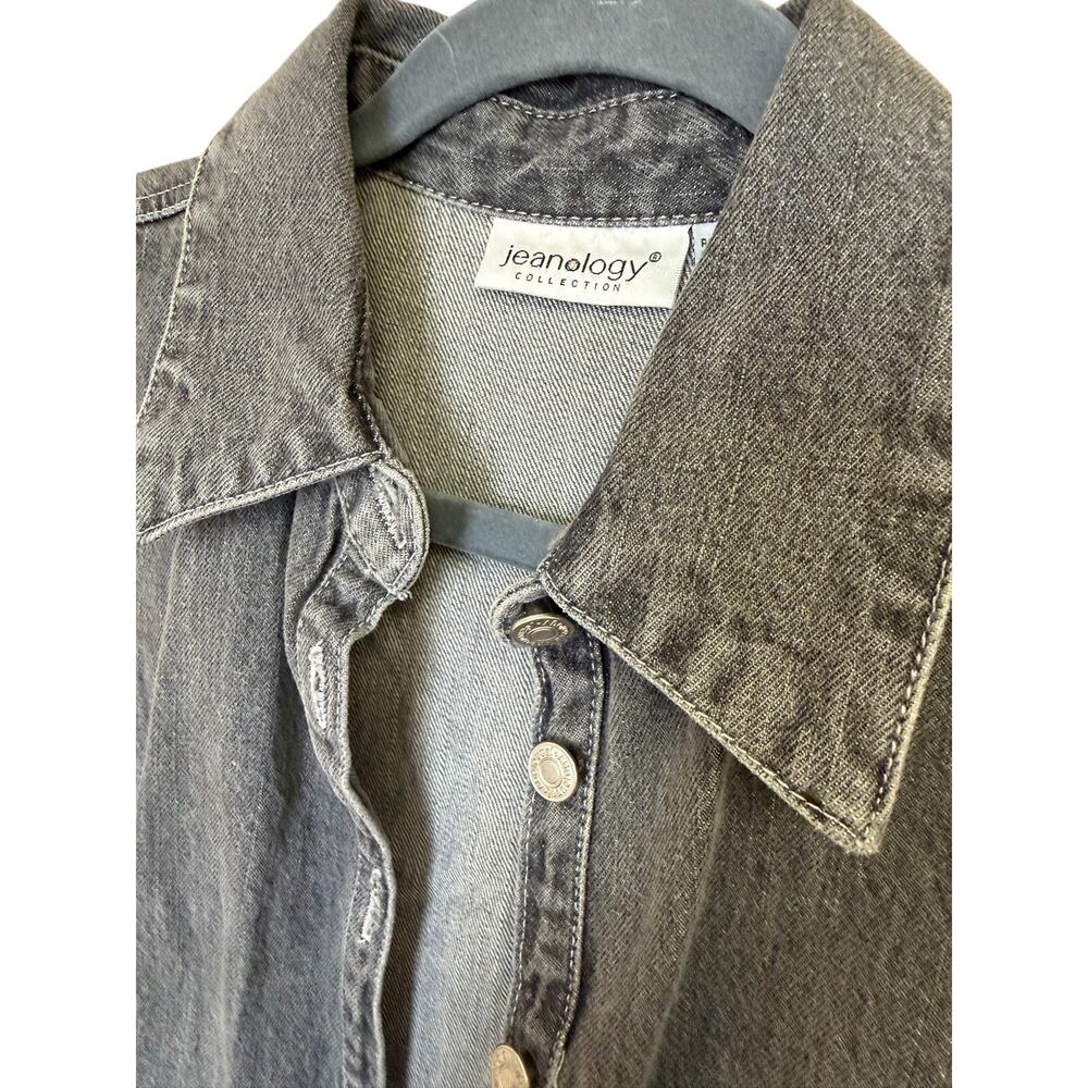 Vintage 90s Jeanology black Denim dress womens size 10 100% cotton - Picture 2 of 7
